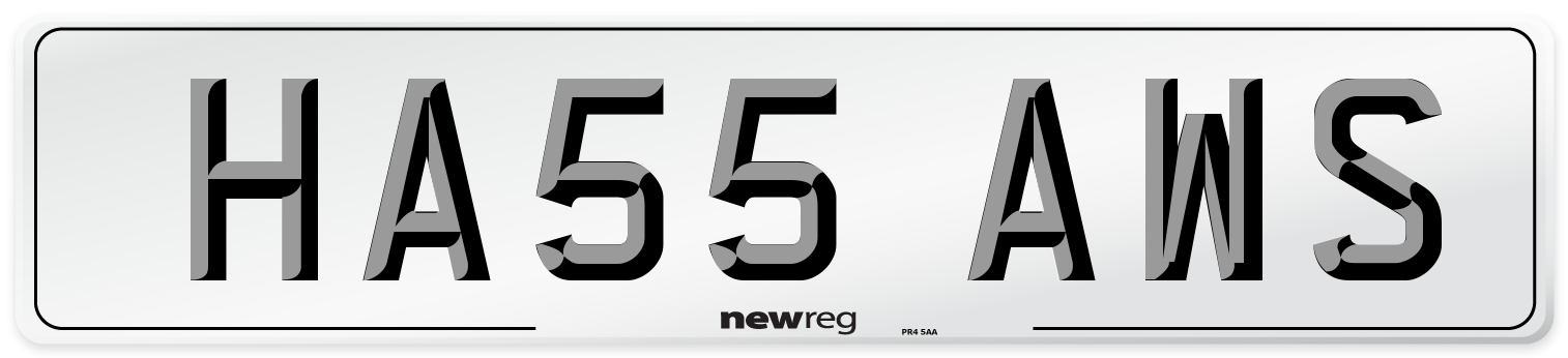 HA55 AWS Number Plate from New Reg